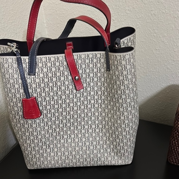 Carolina Herrera White and Red Tote Bag - Picture 3 of 7